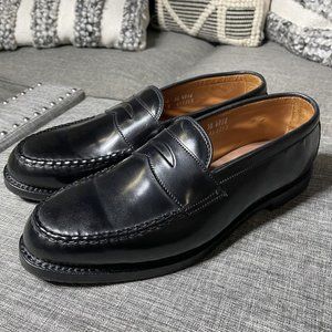 NEW ALLEN EDMONDS SHELL CORDOVAN PATRIOT Black Penny Loafers 10 3E EEE 4916